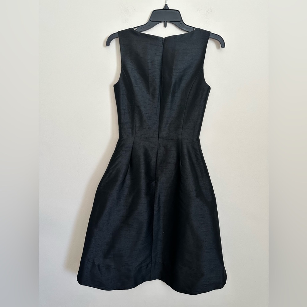 Alfred Sung Black Dupioni Cocktail Dress Size 4 Style D586 - Picture 4 of 12